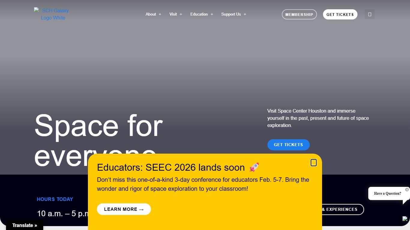 Space Center Houston Bringing people & space closer together