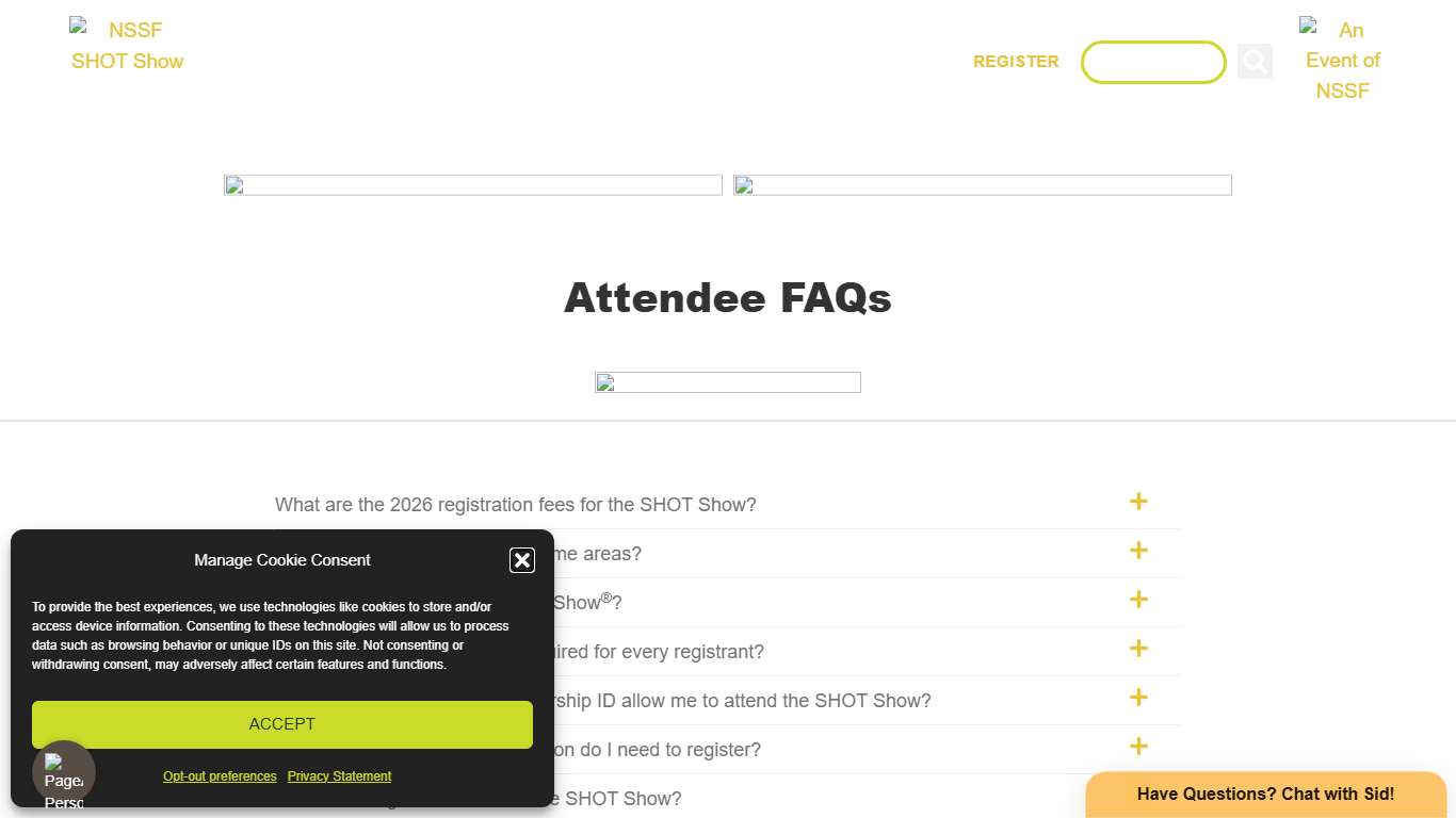 Attendee Frequently Asked Questions NSSF SHOT Show 2026